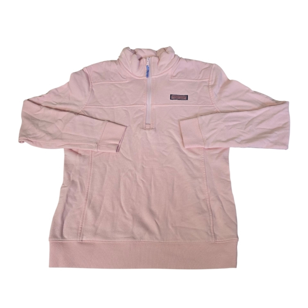 Vineyard Vines Pink Flamingo 1/4 Zip Pullover Shep Shirt Sweatshirt S Womens